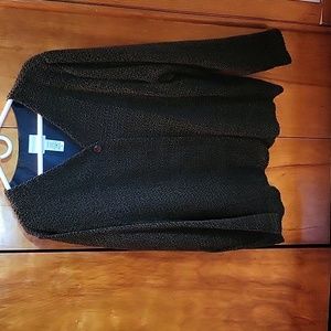 Unlined, dark green, nubby jacket